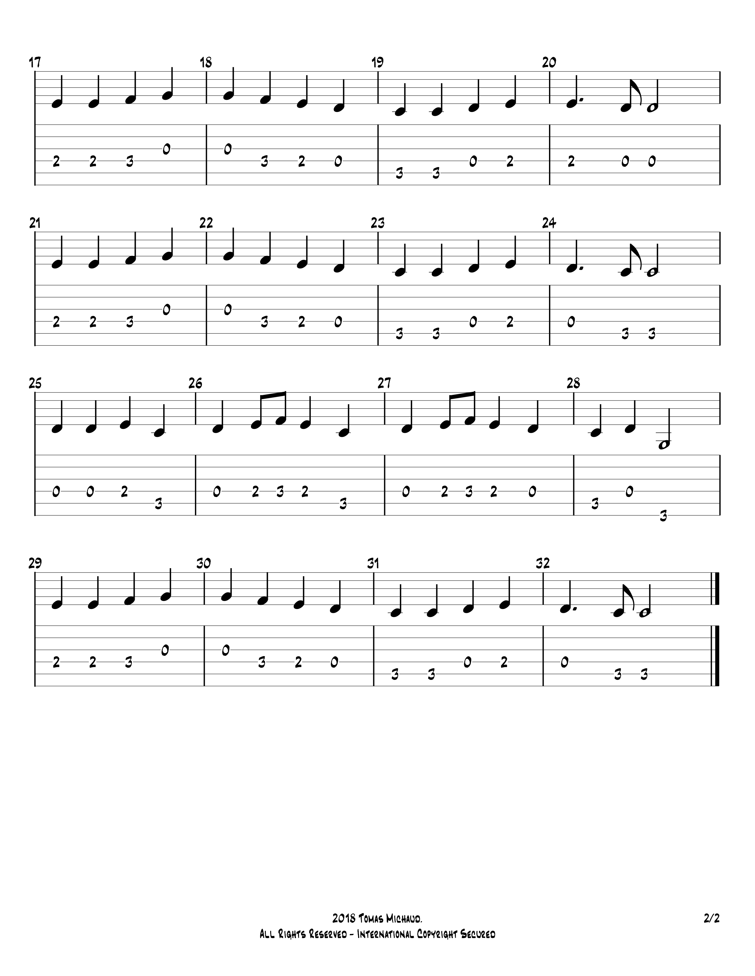 Ode To Joy Complete Tablature2